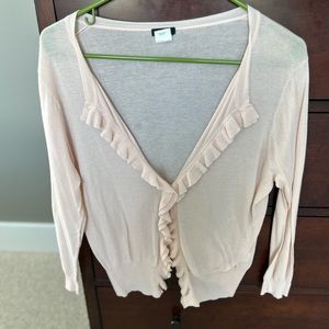 J. Crew vintage ruffle sweater in light pink